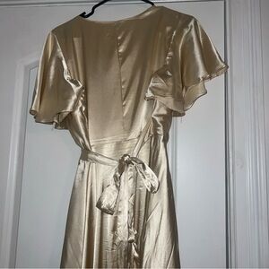 Gold Flutter Sleeve Maxi Gown for Brides